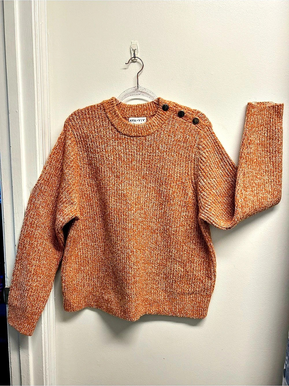 AVA & VIV Orange Knit Sweater XXL Like New